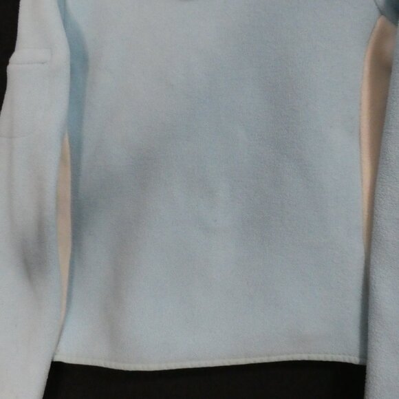 GAP | small | Light Blue Zip-Up Fleece Hoodie | White Side Panels | Zip Pockets - Picture 14 of 15